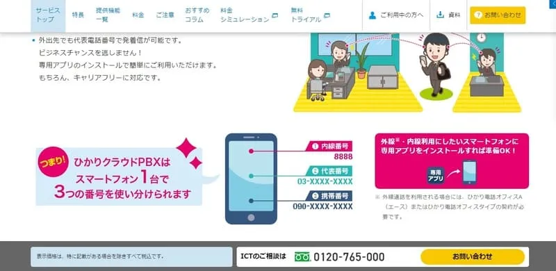 クラウドPBX「ひかりクラウドPBX」